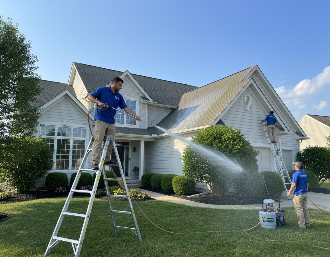 Soft Washing Roofs In Lewis Center OH